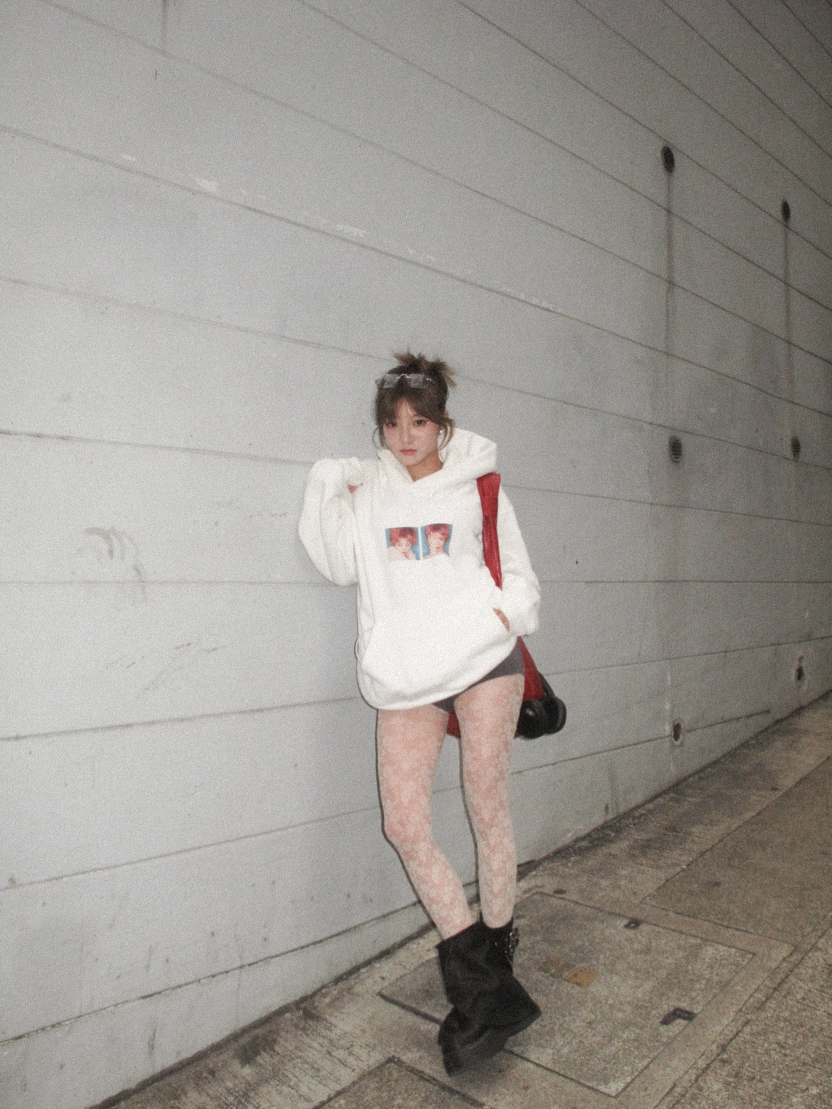 FAYE BOX HOODIE / WHITE