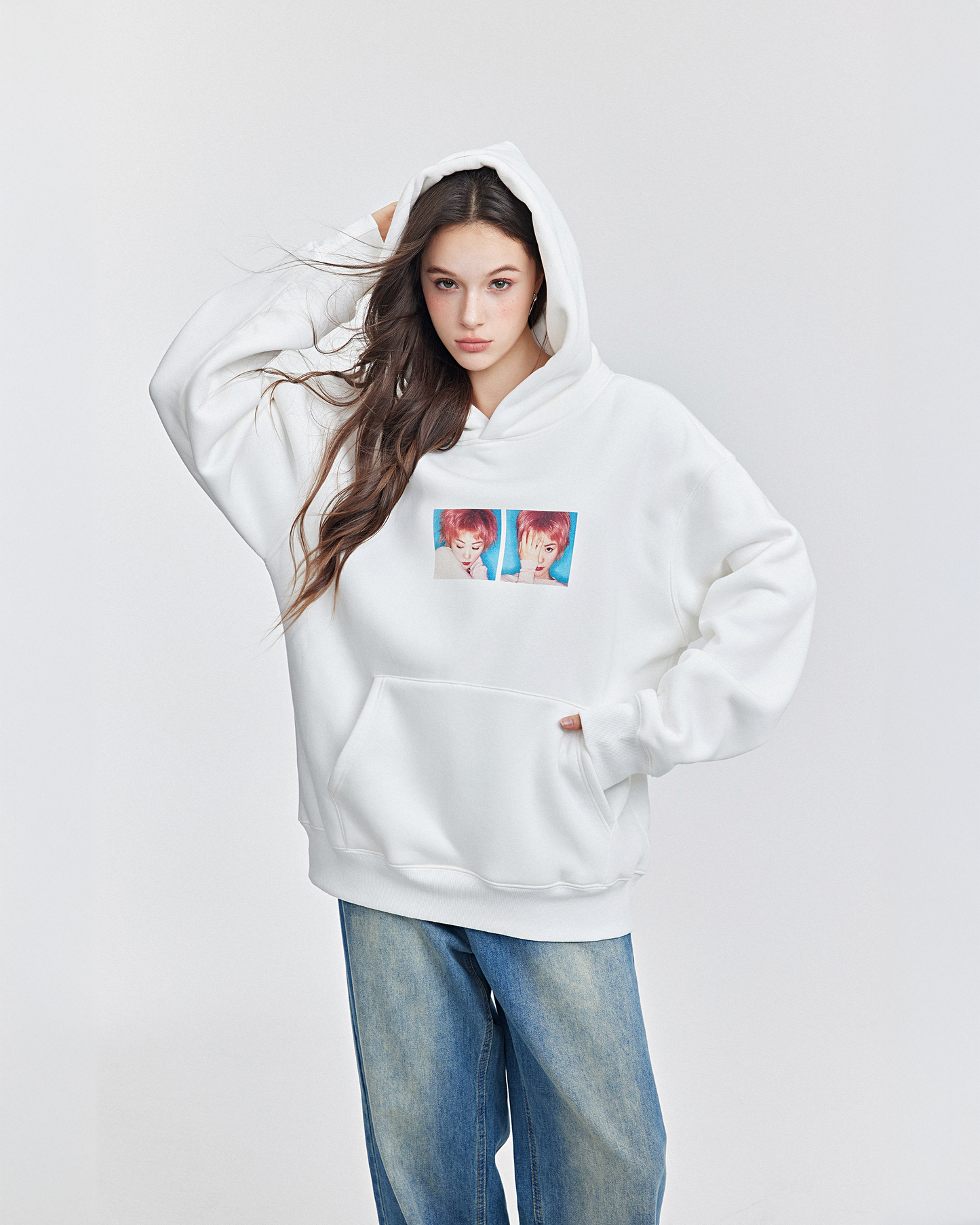 FAYE BOX HOODIE / WHITE