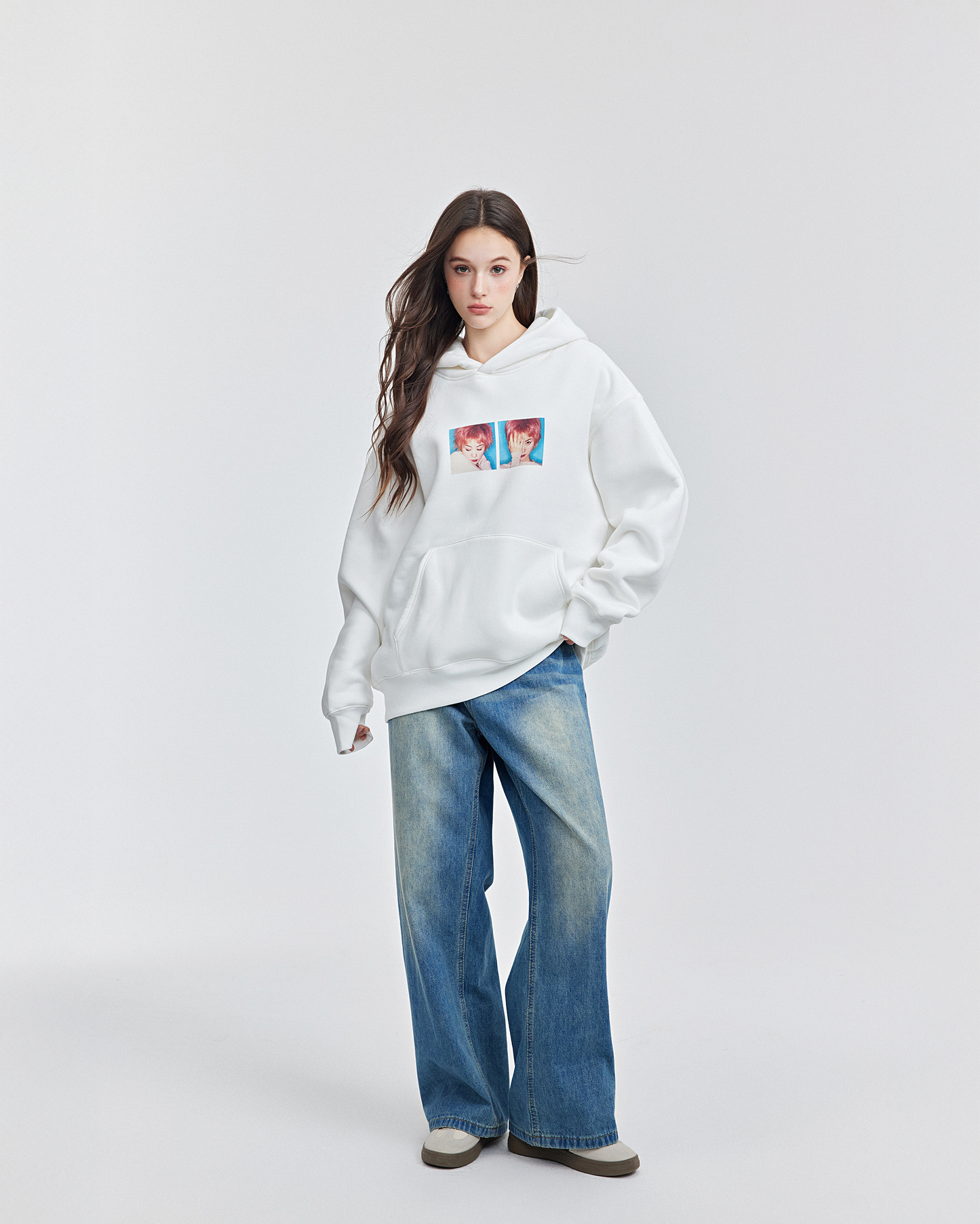 FAYE BOX HOODIE / WHITE