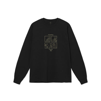 10000 YEARS EMBROIDERY L/S TEE / BLACK